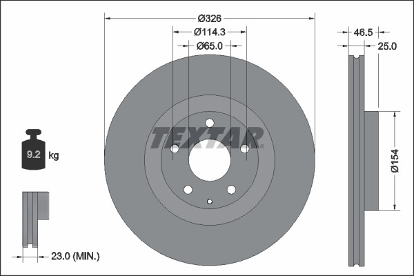 2Er-Set 2Er Set Bremsscheibe Textar 92337603 Mazda DN4J33251-image