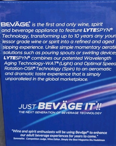 NIB Award Winning Bevage Pro Electronic GlassDecanter OSR & WAG Technology USB - 第 7/12 張圖片