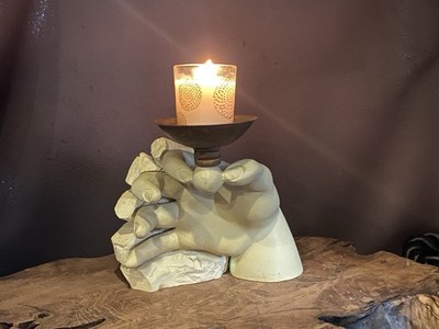 Vintage Carlos De Anda Mid Century Modernism Hand Sculpture Candle Holder OOAK!