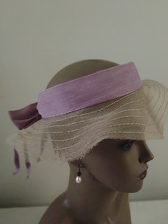Very Vintage Sheer Lavender Halo? Open Crown Ladies Hat Montaldo's 40's 50's 60?