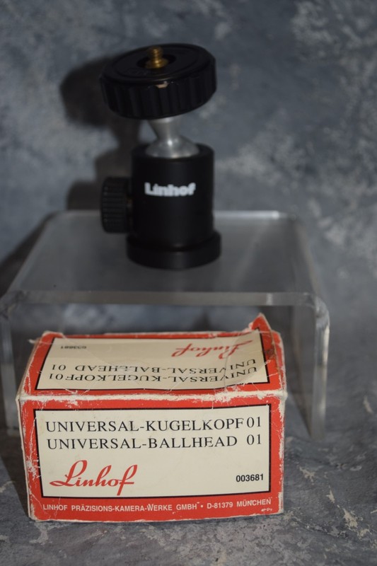 LINHOF UNIVERSAL BLACK ORIGINAL SWIVEL BALL JOINT HEAD, 01. GREAT CONDITION