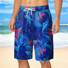 Hawaii Vacation Beach Shorts For Men 3d Printed Flower Casual Short Pants Board