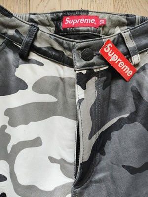 Supreme Leather Cargo Pants 2018 - Snow Camo - US 30 | eBay