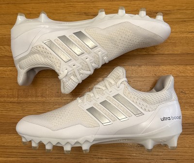 Size 11.5 Adidas Ultraboost PE White Gray Chrome Football Cleats HP8836 NEW