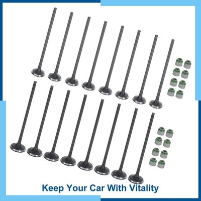 16pcs Intake Exhaust Valves with Seals for Honda Civic D16Z6 D17A1 A2 92-05