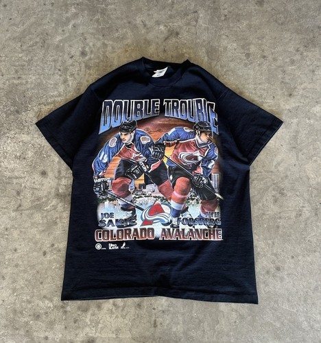 90s Colorado Avalanche double trouble Joe sakic Peter Forsberg t-shirt size L
