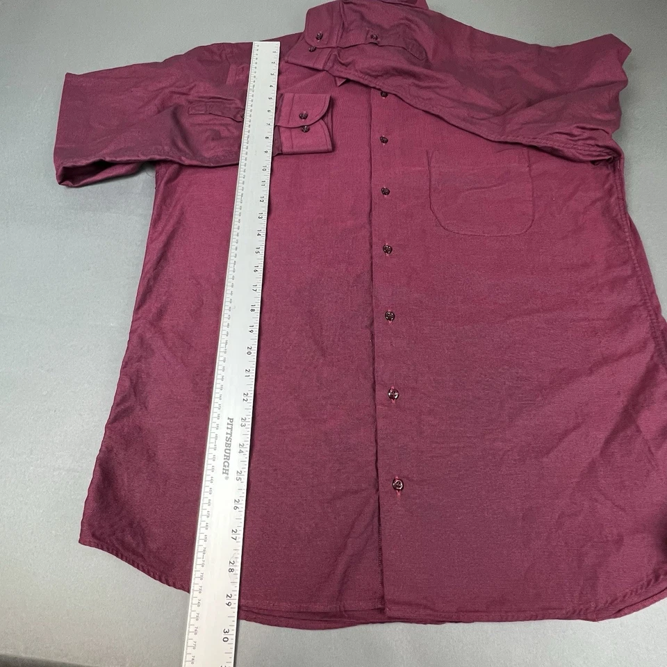 Camisa St. Croix Botón Roja Sólida Manga Larga Hombre Talla Grande Hecha en Italia Foto 4 de 4