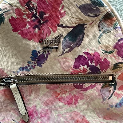 Guess Blush Color Multi flower Print Mini Backpack with  display picture 1