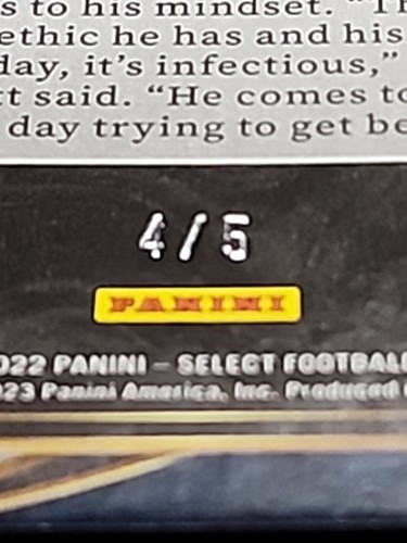 Dameon Pierce/5 2022 Panini Select Rookie RC Emerald Mojo Prizm Texans SSP - Imagen 3 de 3