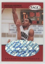 1999 Sage Auto Red /999 Devean George #A20 Auto 9ca