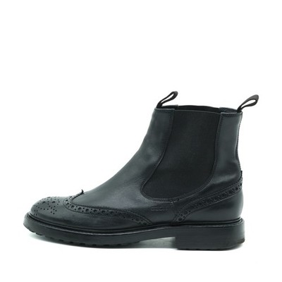 Geox Herren Stiefel Schwarz Leder Knöchelhoch Chelsea Boots EU 41
