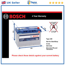 Car Battery S4028 Bosch 249 830A 95Ah 4Yr Warranty 306x173x225