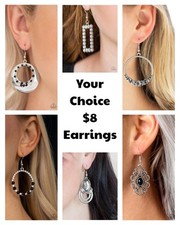 Paparazzi jewelry Silver Earrings - Choice of Style 8 Each - Free Shipping