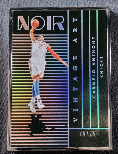 2024-25 Panini Noir Carmelo Anthony Vintage Art Silver Frame 25/25 ≈1/1