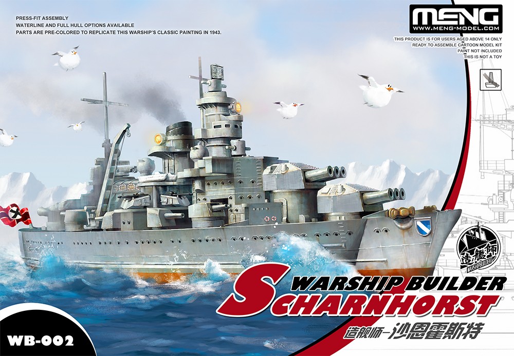 Meng Model MMWB-002 Scharnhorst Warship Builder Toon Model Kit