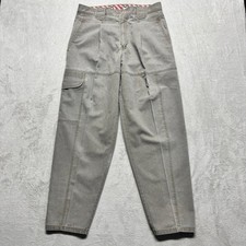 VTG Bugle Boy Non-Toxic Mens 32x30 Pleated Canvas Cargo Pants 90s Y2K Skater