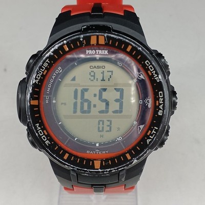 Casio Pro Trek PRW-3000-4JF Orange Radio Solar Wristwatch Works Men 40ｍｍ