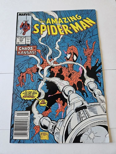 AMAZING SPIDER-MAN #302 MARVEL 1988 MARK JEWELERS NEWSSTAND*VF* McFARLANE