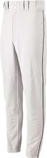 Mizuno Youth Premier Piped Baseball Pant -White/Black-Youth Small