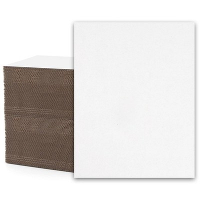 Mat Board Center, 100 Pack 8.5X11 Corrugated Cardboard Sheets, 1/16 inch thic...