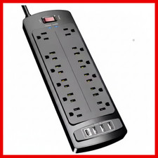 Power Strip Surge Protector with 12 Outlets and 4 USB Ports, 6 Feet Extension