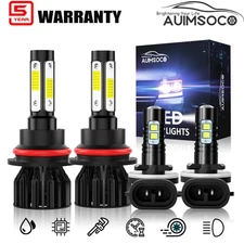 Para Dodge Durango 2001-2003 4x Luces de Niebla y Faros LED de Alta y Baja