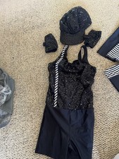 Ballet Dance Attire Revolution Dancewear Black Sequins And White/Black Stripe