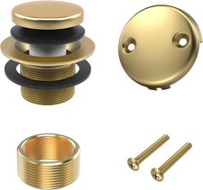 All Metal Tip-Toe Bathtub Drain Kit with Two-Hole Overflow Faceplate and Univers