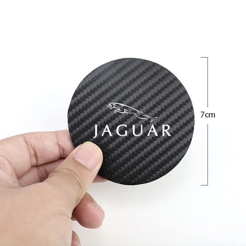 2PCS Car Accessories Water Cup Holder Pad Mat Coaster Carbon Fiber For Jaguar Foto 3 de 3