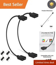 5V ARGB Extension Cable, Male-to-Male 3-Pin Splitter for Your Gaming PC - 2 Pack