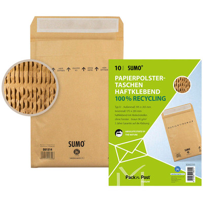 SUMO* Papierpolstertaschen (10)  IM 175 x 265mm  100% Recycling