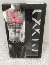 2 X IST X SPORT 3-PACK No Show Brief SIZE XL 40-42 BLACK SEALED