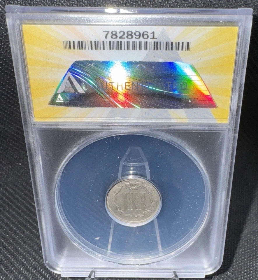 1865 3CN Three Cent Nickel ANACS Graded hard to find!  - Image 3 of 4