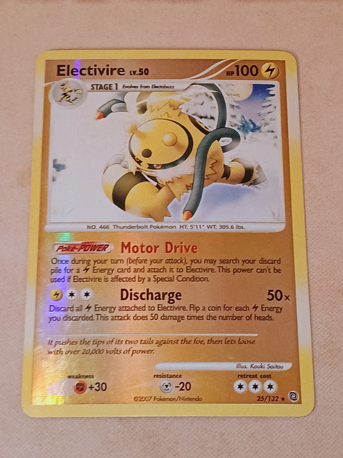 Electivire 25/132 Secret Wonders Reverse Holo