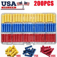 200X Heat Shrink Wire Connectors Electrical Ring Fork Spade Crimp Terminals Kit