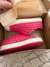 NIB Native Shoes Jefferson Kids C8 Slip On Hollywood Pink Shell White MSRP 50