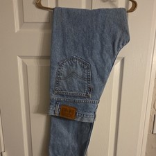 Levi's Straight Relaxed Fit Light Blue Denim Jeans Button Zip Logo 540 Series