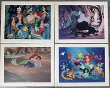 Disney Store Little Mermaid Lithograph Set of 4 Exclusive Commemorative 1990