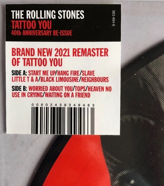 The ROLLING STONES LP Tattoo You PICTURE DISC Remastered VINYL New Sealed - Image 4 of 4