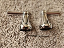 Delta H297 Cassidy Chrome Lever Bathroom Faucet Handle Set of 2 in Chrome