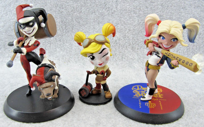 HARLEY QUINN Lot 3 Figures ~ Q Fig Suicide Squad Batman Animated Lil Bombshells