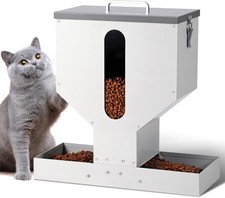 Automatic Cat Feeder 2 Cats - 12L Gravity Dual Cat Feeder Outdoor Pet Feeding