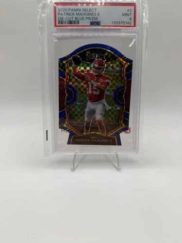 2020 Panini Select Concourse Patrick Mahomes II #2 Blue Prizm Die-Cut PSA 9