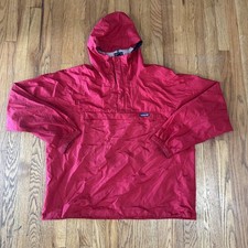 Patagonia Men s Jacket Red Anorak Pullover 1/4 Zip 90s VTG Size XL Rain Hike