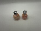 Hand blown glass salt and pepper shakers and iridescent pink, vintage shakers  — photo 2