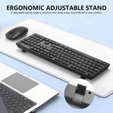 Wireless Keyboard And Mouse Set 2.4GHz UK USB Receiver For PC Laptop Full-Size