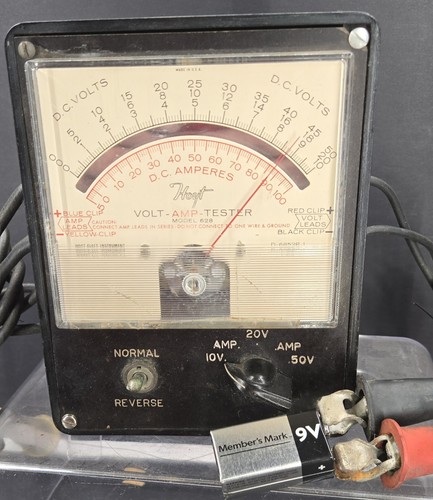VINTAGE HOYT 628 VOLT-AMP-TESTER 50-100 AMP, 0-50 VOLT Working - Picture 2 of 7