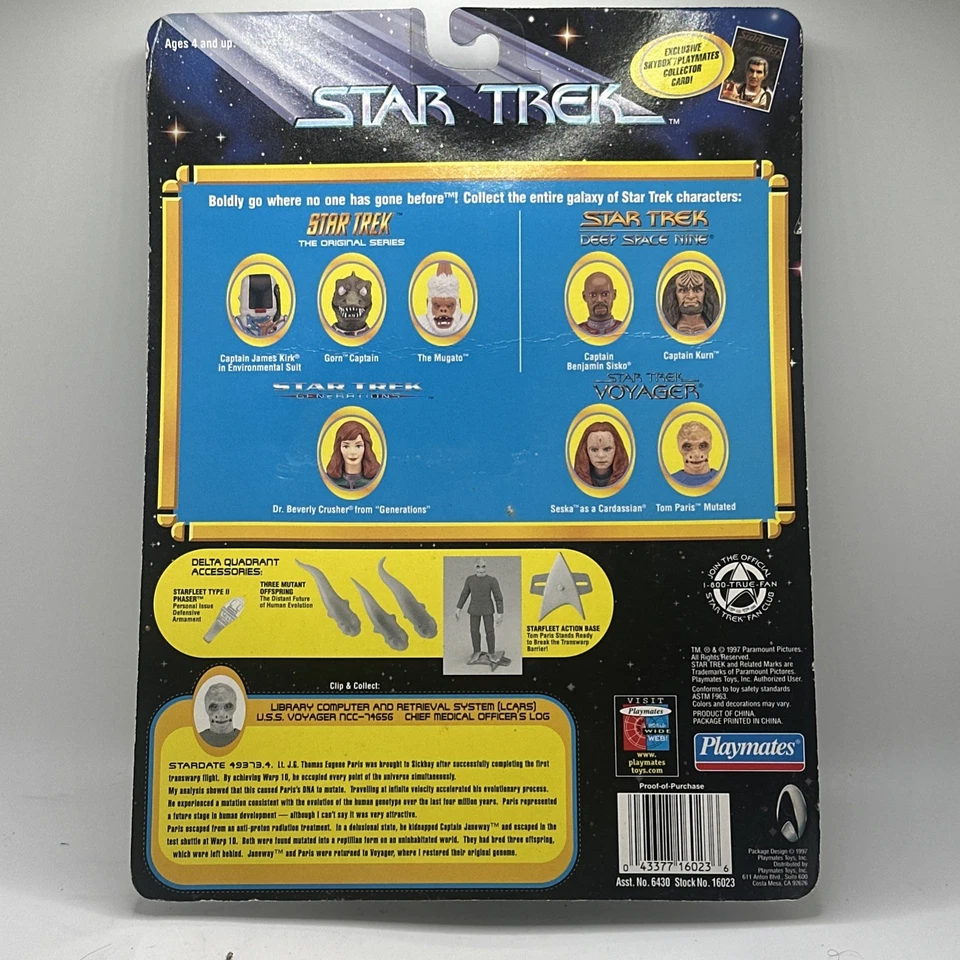 Figura mutada Playmates Skybox Star Trek Voyager Tom Paris 1996 Foto 3 de 4