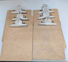 6 PACK HARDBOARD CLIPBOARDS 12.5" X 9" NEW OLD STYLE CLIPS SAUNDERS NOS MICHIGAN