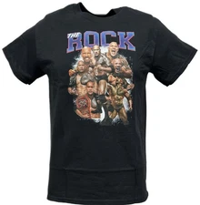 Dwayne The Rock Johnson Seven Pose Flex Black T-shirt